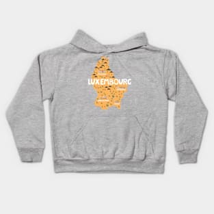 Luxembourg Illustrated Map Kids Hoodie